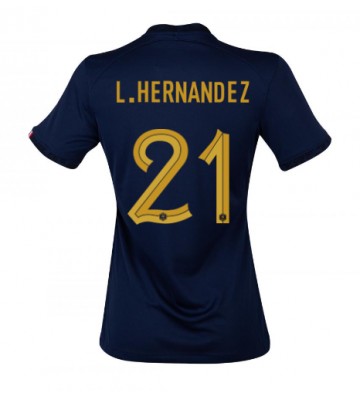 France Lucas Hernandez #21 Replica Home Stadium Shirt for Women World Cup 2022 Short Sleeve